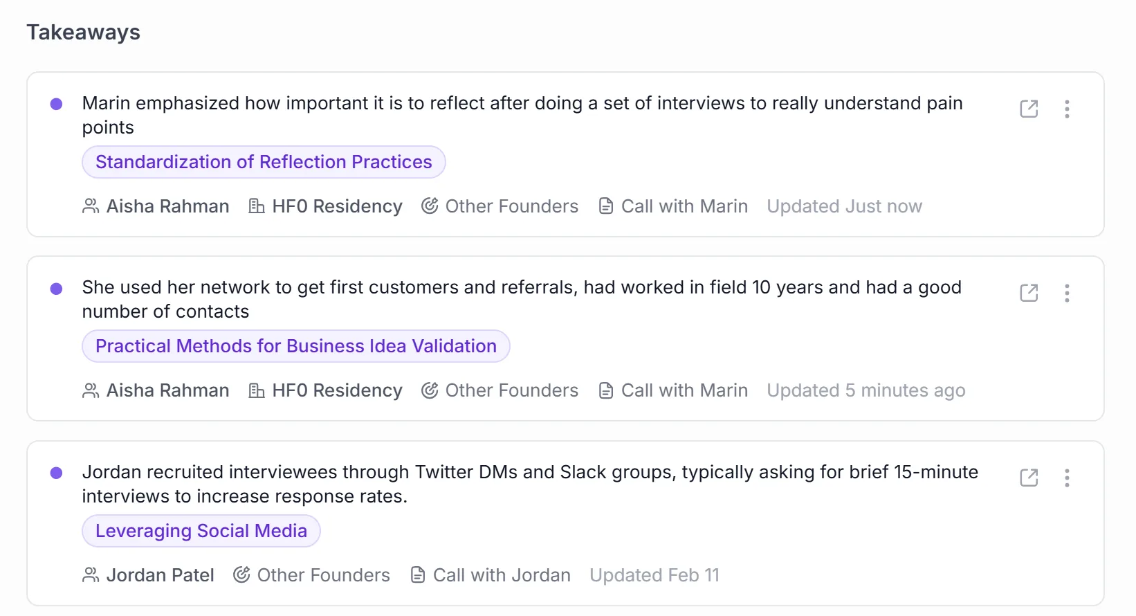 Intervool — add an insight from a customer interview in one click